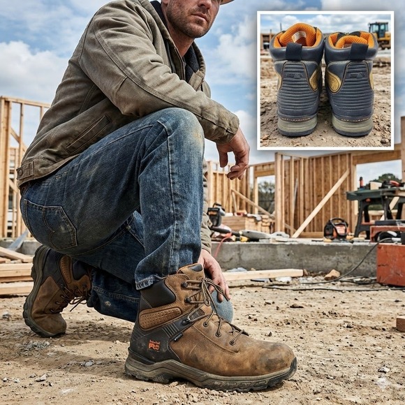 Timberland PRO Hypercharge Mens 14M Waterproof Soft Toe Work Boots Brown A1Q56‎ main image 12